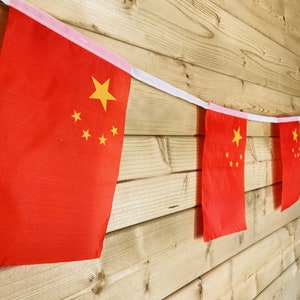 Chinese Flag Bunting China Bunting - Perfect for Chinese New Year, national country and sporting themed events 32 Flag 8m length