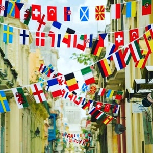 European Flag Bunting 24 Flag 8m perfect for the Euros, football event, sporting events includes 24 different European country flags
