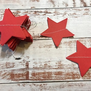 Cartão vermelho de guirlanda de estrelas, casamento, dia dos namorados, natal, festa, decoração de evento, adereço, decoração de quarto, cordão de estrelas 4 m