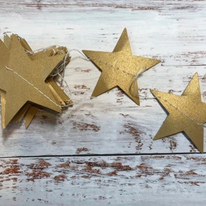 Guirnalda de estrellas doradas de 4 m con efecto brillante, ideal para bodas, eventos, fiestas navideñas o decoración de habitaciones