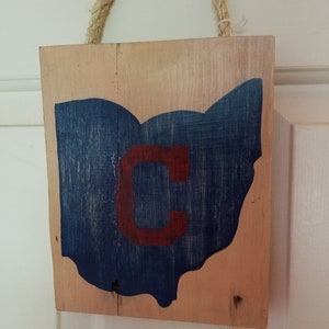 Cleveland Indians wood sign, Reclaimed wood signs, Sport Signs, Gifts, Indians, Gifts