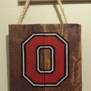 Ohio State Buckeyes Wall Hanging, OSU Wall Art, Hand-painted, Ohio State