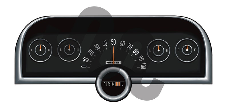 Dashboard PNG digitaal bestand, vintage auto zwart wit chroom snelheidsmeter meters Racing monteur vrachtwagen, artwork afbeelding, sticker shirt ontwerp afbeelding 1