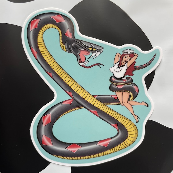 Snake Farm Pin Up Sticker 4in, Ray Wylie Hubbard, Outlaw Alt Country Music, Redhead Sailor Girl Tattoo, Vinyl Texas Red Dirt, Back to School