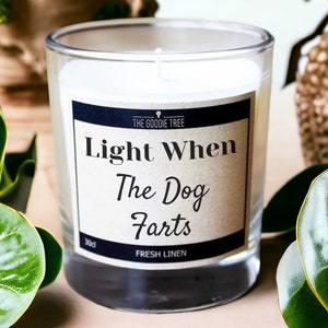 Light When The Dog Farts Scented Candle Free UK Delivery/Gift Box Funny Gift Idea Gifts For Him, Her, Mum, Dad, Boyfriend, Girlfriend image 4