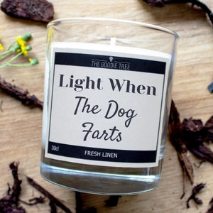 Light When The Dog Farts Scented Candle Free UK Delivery/Gift Box Funny Gift Idea Gifts For Him, Her, Mum, Dad, Boyfriend, Girlfriend image 5