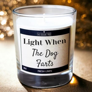 Light When The Dog Farts Scented Candle Free UK Delivery/Gift Box Funny Gift Idea Gifts For Him, Her, Mum, Dad, Boyfriend, Girlfriend image 2