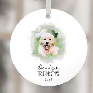 Personalized Puppy Picture Ornament, Custom Dog Ornament, Christmas Gifts, Gift For Dog Owners, Gift For Pet Lovers, Christmas Ornament