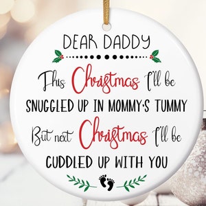 Christmas 2024 from Bump Daddy To Be ornament, Christmas Gift from Bump, Baby Bump Ornament Christmas, Daddy To Be Christmas, Dad To Be Gift
