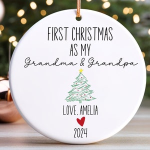 Baby First Christmas As Mimi And Pops, Christmas Gift From Baby, 1st Christmas As My Grandparents, Gift From Newborn, Grandparents Ornament