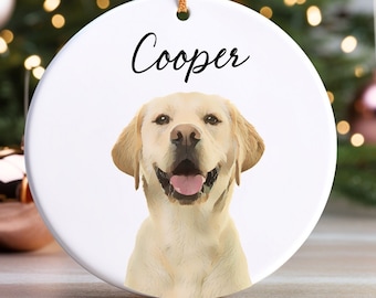 Décoration personnalisée pour animal de compagnie, décoration de Noël personnalisée pour chien, décoration pour animal de compagnie avec photo, décoration photo de Noël chat, cadeau prénom pour portrait d'animal de compagnie