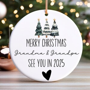 Promoted to Grandparents Ornament, Christmas Ornament, Pregnancy Announcement, Reveal to Grandparents, New Baby Announcement Ornament