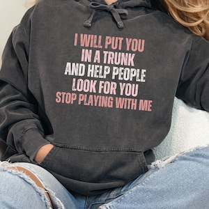 Funny Put In Trunk Saying Hoodie, I Will Put You In A Trunk Shirt, Stop Playing With Me, Women Shirt, Feminist Shirt Novelty T-shirt, Hoodie