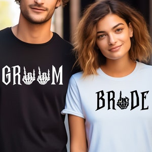 Gothic Bride and/or Groom Engaged Shirt | Till Death Shirt Engagement Gift |Halloween Wedding, Goth Wedding Decor| goth bride bachelorette