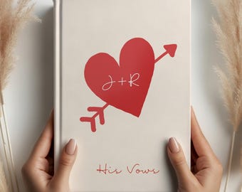 Personalized Wedding Guest Book, Letters to the Bride and Groom, Heart and Arrow, Wedding Keepsake, Custom Memory Journal, Initials on Heart