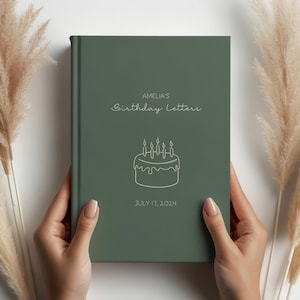 Libro de cartas de cumpleaños, diario de recuerdos personalizado, cartas de cumpleaños para mi hijo, bebé, hijo, hija, regalo personalizado de primer cumpleaños para niña y niño