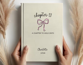 Personalized 13th Birthday Gift, 13 Birthday Journal, Custom Coquette Bow Birth Flower Notebook, Chapter 13 Hardcover Journal For Daughter