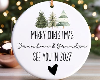 Promoted to Grandparents Ornament, Christmas Ornament, Pregnancy Announcement, Reveal to Grandparents, New Baby Announcement Ornament