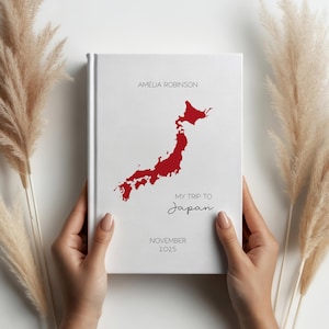Personalised Japan Travel Journal for Her Him, Hardcover Book Travel Gift for Couples, Gap Year Adventure Journal, Japan Travel Notes Gifts