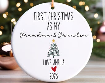Baby First Christmas As Mimi And Pops, Christmas Gift From Baby, 1st Christmas As My Grandparents, Gift From Newborn, Grandparents Ornament