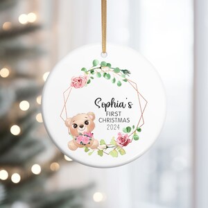 Baby First Christmas Ornament, Custom Baby Gift, Stocking Stuffer, Gift for New Baby, 2024 Christmas Ornament, Baby Girl First Christmas