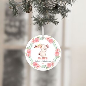 Baby First Christmas Ornament, Custom Baby Gift, Stocking Stuffer, Gift for New Baby, 2024 Christmas Ornament, Baby Girl First Christmas