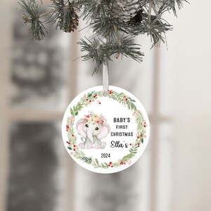 Baby First Christmas Ornament, Custom Baby Gift, Stocking Stuffer, Gift for New Baby, 2024 Christmas Ornament, Baby Girl First Christmas