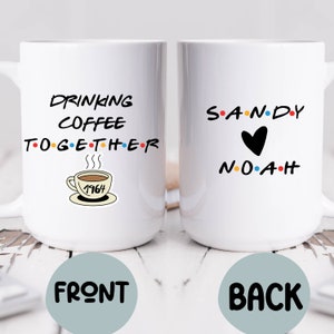 50th Anniversary Gift for Parents, Drinking Coffee Together Since 1974 Couple Name Mug, Custom Husband, Wife Wedding Anniversary Cup