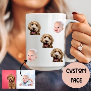 Personalized Photo Mug - Custom Baby, Dog, Husband Face Coffee Mug | Funny Gift for Parents, Grandparents | Unique Christmas & Birthday Gift