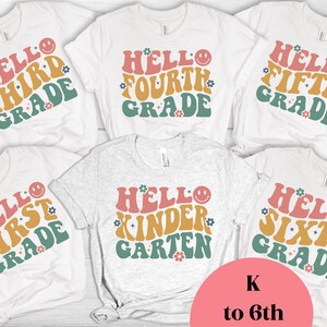 Hello Third Grade Shirt, Back to School Elementary Shirt, Retro 3rd Grader T-Shirt, Kids First Day of School Outfit, Girl Shirt, Unisex Tee
