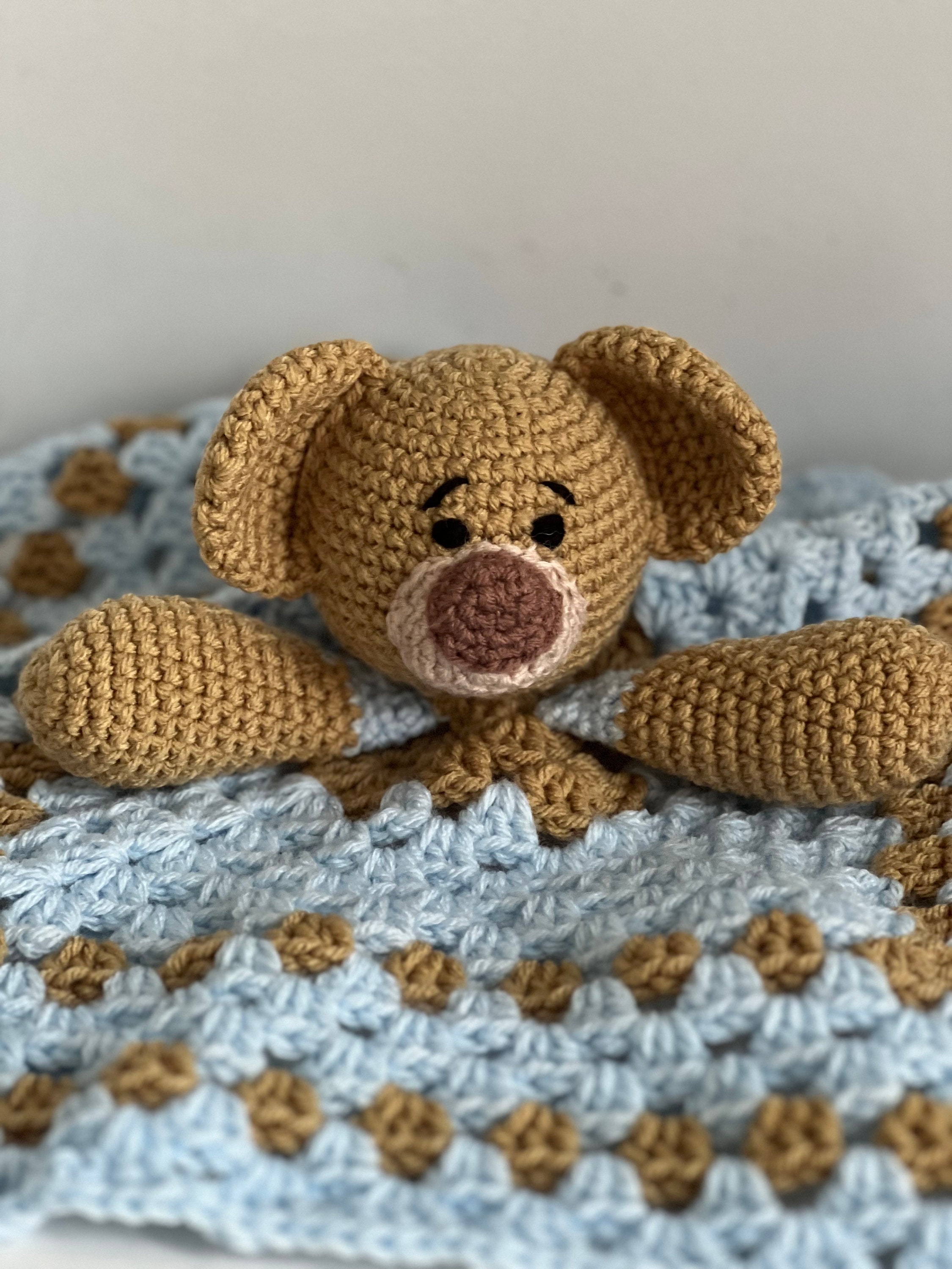 Teddy Bear Lovey, Crochet Baby Shower Gift, Handmade Bear Lovey ...
