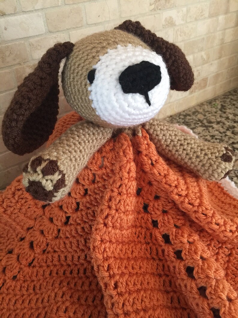Crochet Doggy Puppy Lovey Security Travel Blanket Wubby Etsy