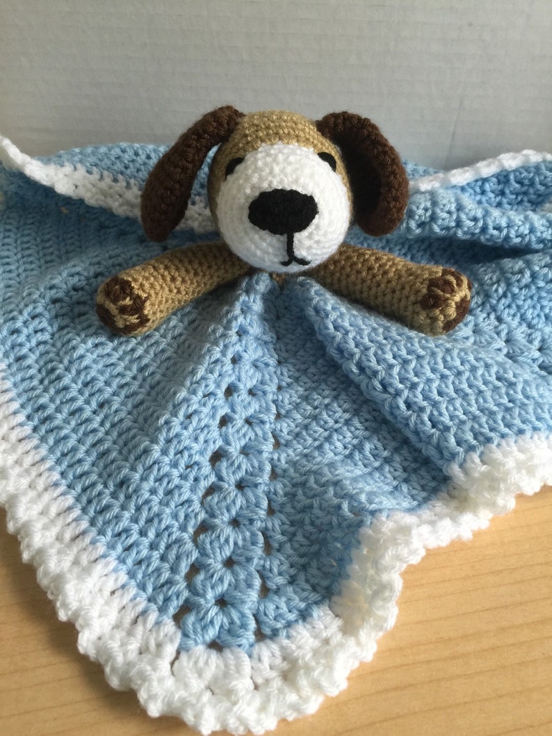 Crochet Doggy Puppy Dog Lovey Security Travel Blanket Snuggle Etsy
