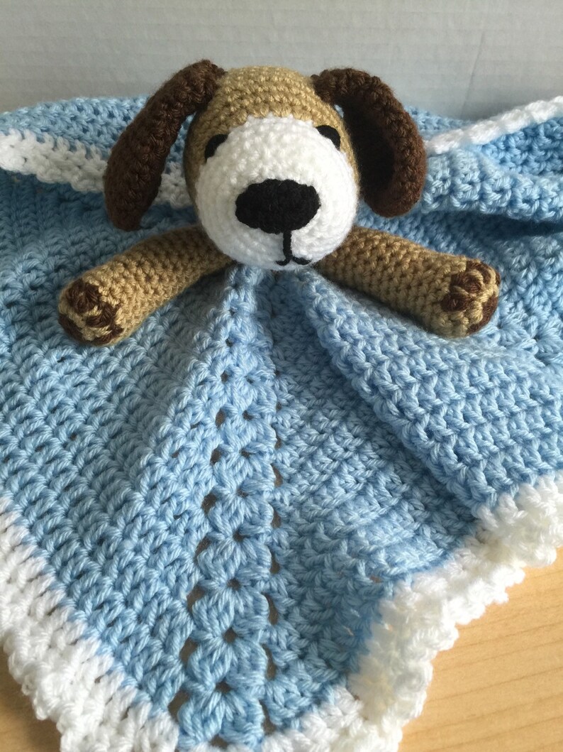 Crochet Doggy Puppy Dog Lovey Security Travel Blanket Snuggle Etsy