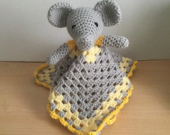 Elephant Lovey, Handmade Elephant, Crochet Amigurumi, Crochet Baby Gift, Elephant Baby Gift, Stiffed Elephant, Elephant Baby Toy,