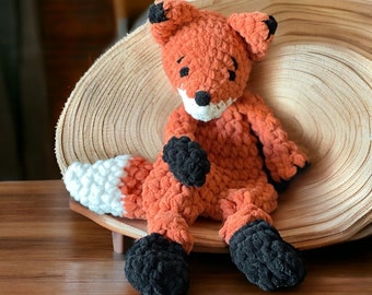 Crochet Fox Knotted Lovey Plushie Snuggler