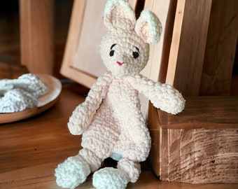 Crochet Bunny Knotted Lovey Plushie Snuggler