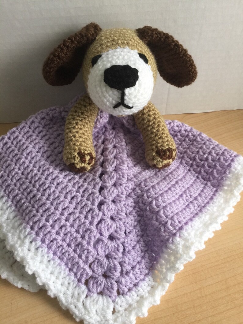 Crochet Doggy Puppy Lovey Security Travel Blanket Wubby Etsy