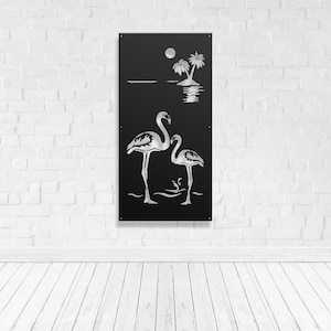 Privacy Screen Metal Garden Home Art Fence Decor Trellis Room Divider Gate - Flamingo
