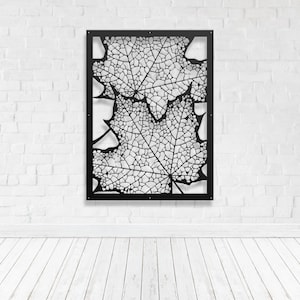 Metal Privacy Screen Decorative Panel Outdoor Garden Fence Art - Mapleleaf Vein