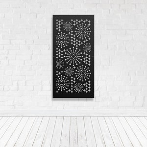 Privacy Screen Metal Garden Home Art Fence Decor Trellis Room Divider Gate - Starburst1