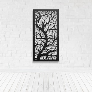 Privacy Screen Metal Garden Home Art Fence Decor Trellis Room Divider Gate - Branch 2