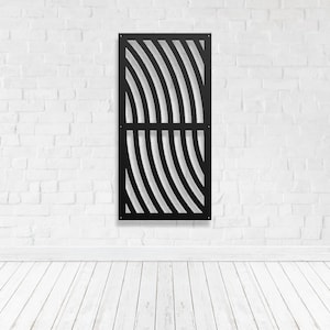Privacy Screen Metal Garden Home Art Fence Decor Trellis Room Divider Gate - Waves 1