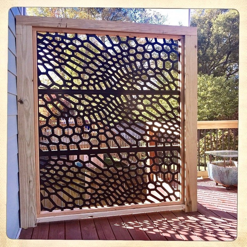 Metal Privacy Screen Decorative Panel Garden Fence Decor Art Etsy