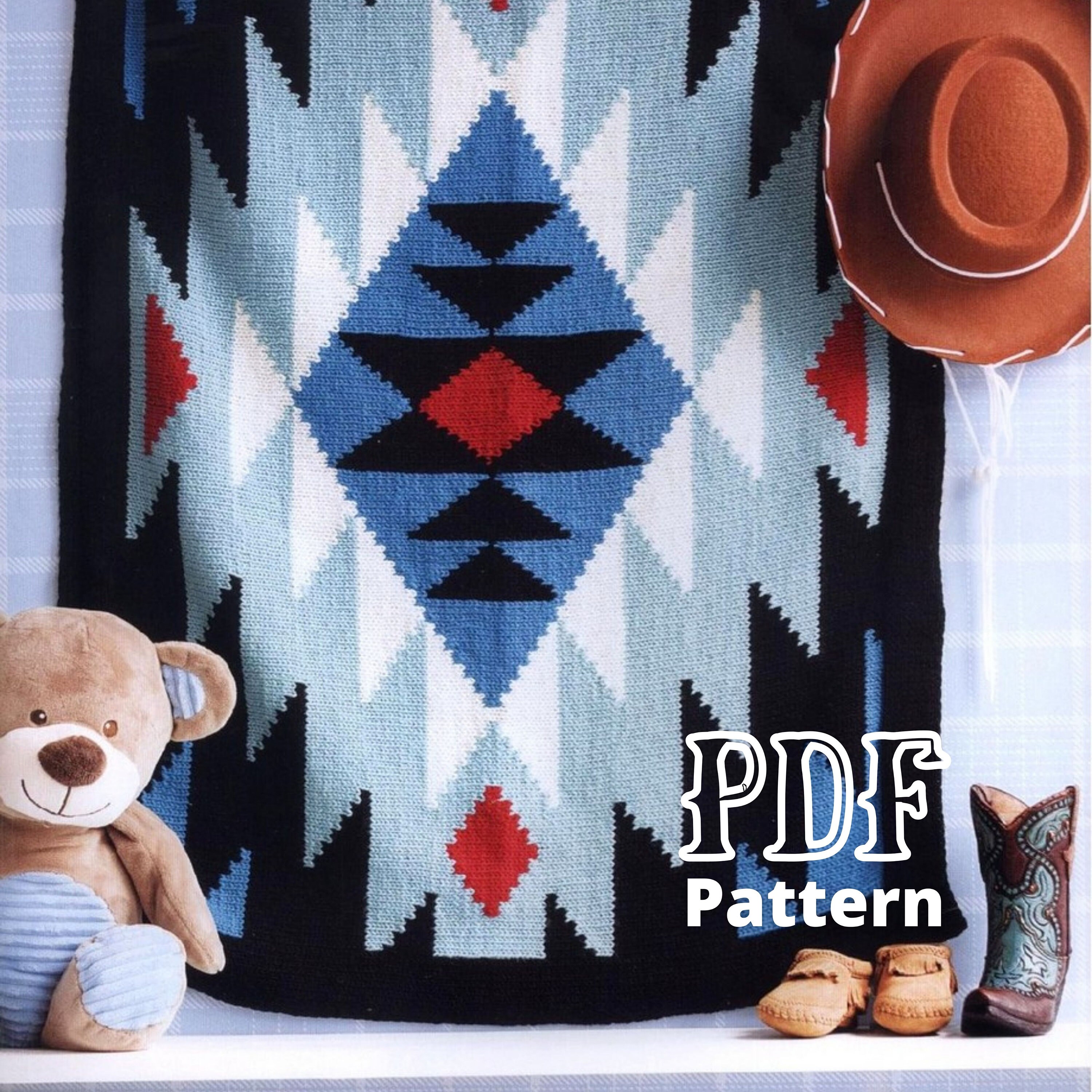 Boho Blanket for Baby Pattern PDf Baby Blanket Knitting Etsy