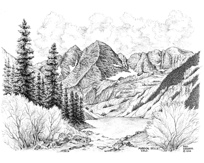 Adult Coloring Book The Rocky Mountains illustrated and | Etsy