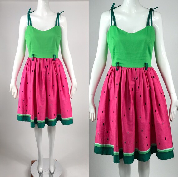 Vtg 50s style rockabilly circle skirt dress kitsch