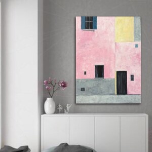 Rosa Gemälde Abstrakte große Haus moderne Kunst Gemälde moderne Kunst auf gespannter Leinwand
