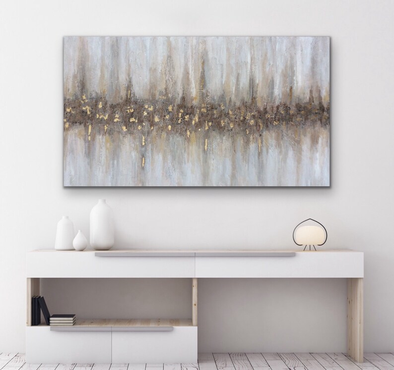 Extra Large Abstract Paintinggold Leafabstract Artmodern Etsy