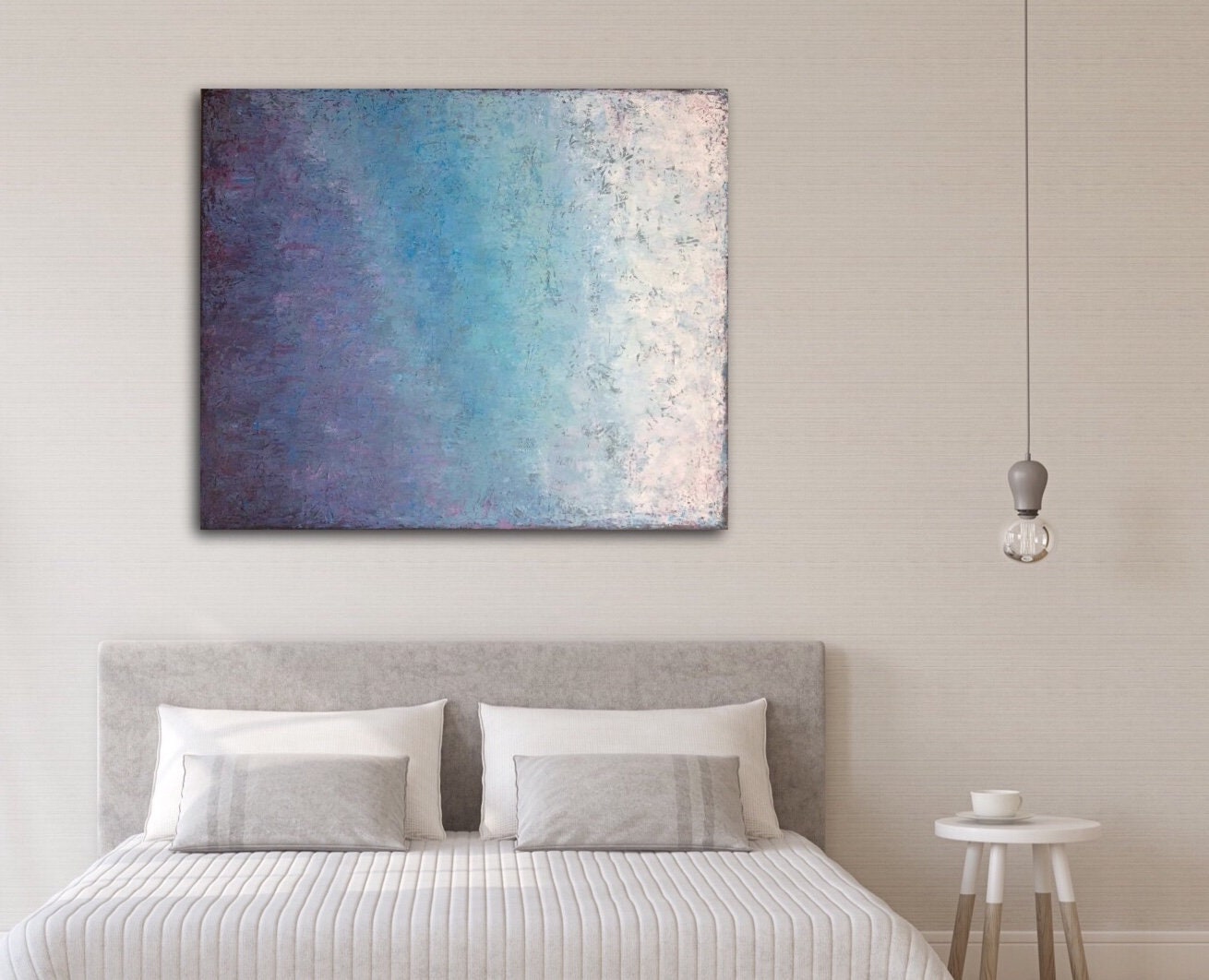 Extra Large Abstract Painting Blue Purple Wall Art Original Etsy